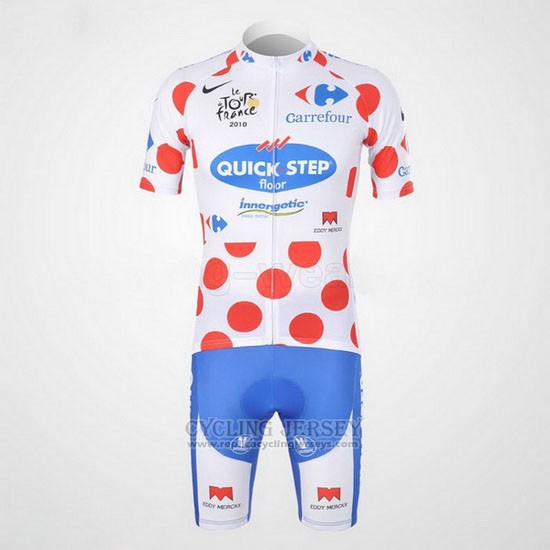 2010 Cycling Jersey Quick Step Floor Lider Red and White Short Sleeve and Bib Short